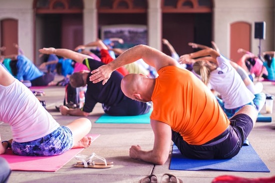 People stretching and exercising People at an Adventist lifestyle center stretching and exercising to improve their health