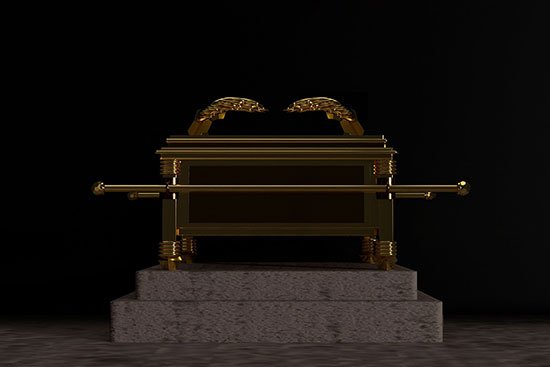 The ark of the covenant, a piece of furniture in the most holy place of the sanctuary