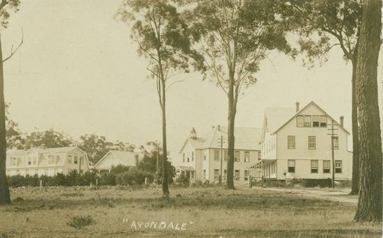 Courtesy of the Ellen G. White Estate, Inc.” A photograph of the old buildings for Avondale college.