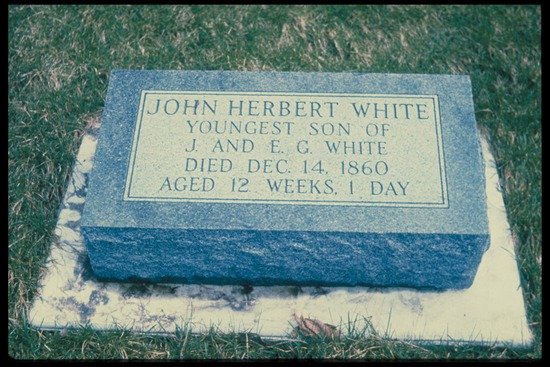 John Herbert White's Grave The grave of John Herbert White, Ellen White's youngest son who died at only three months of age