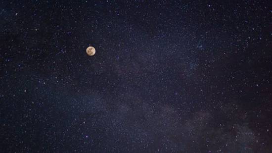 Night Sky with the Stars and Full Moon Shining  A night sky dotted with stars and a full moon paint a picture of how Nicodemus came to  meet with Jesus in secret—in the dead of night.