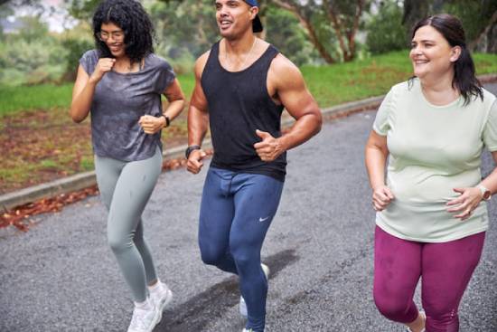 Three people doing exercise for a healthy body. Three people doing exercise for a healthy body.