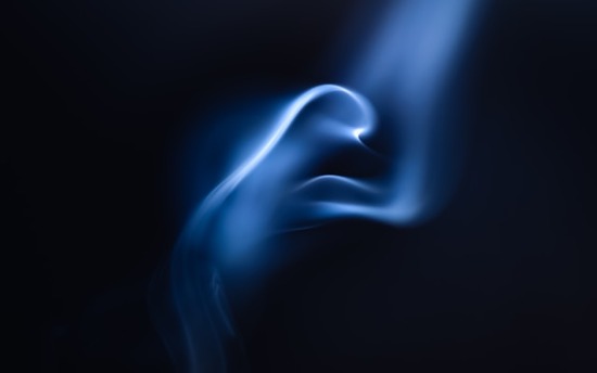 Immaterial representation of a soul  A cloud of blue smoke representing a spiritual being or a soul